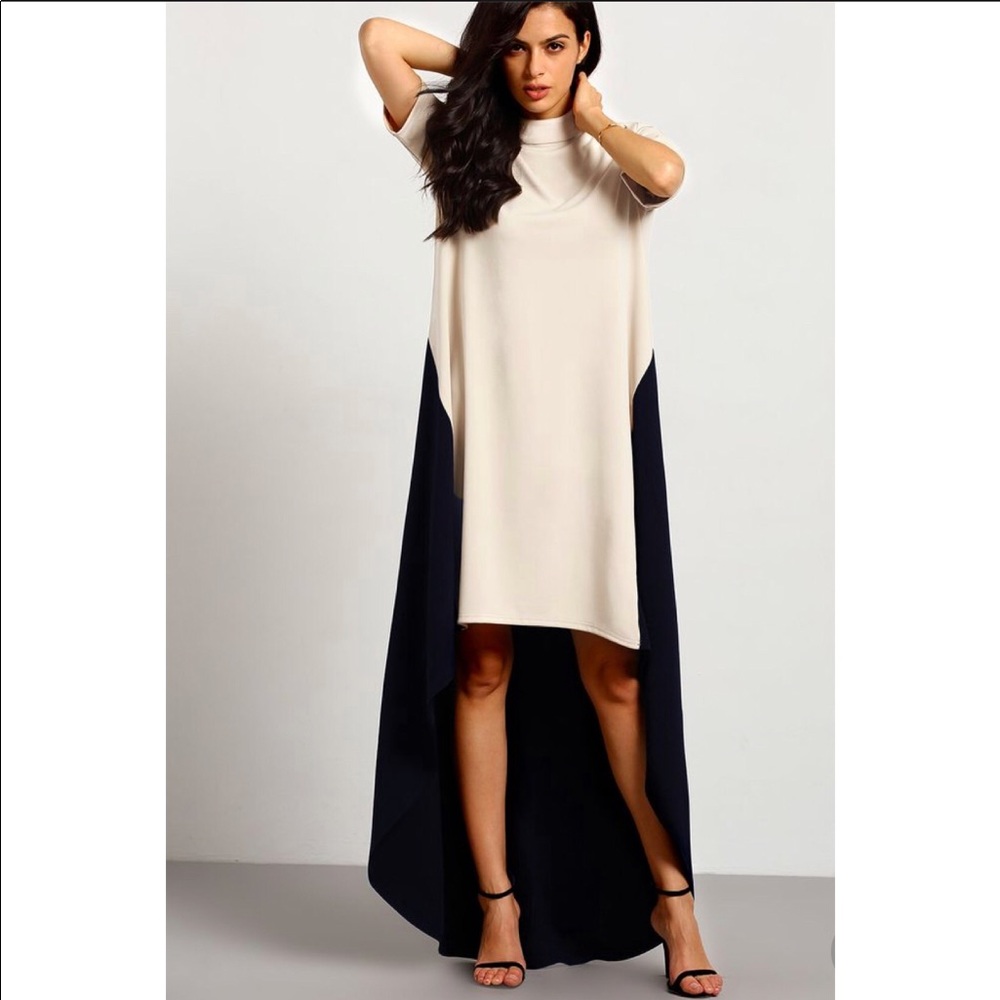 Color Block High Low Dress